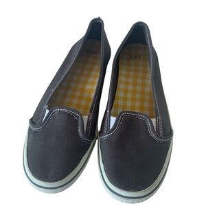 GAP Slip-on Sneaker Flats Comfortable Shoes in Canvas Grey Preppy Style Retro 8